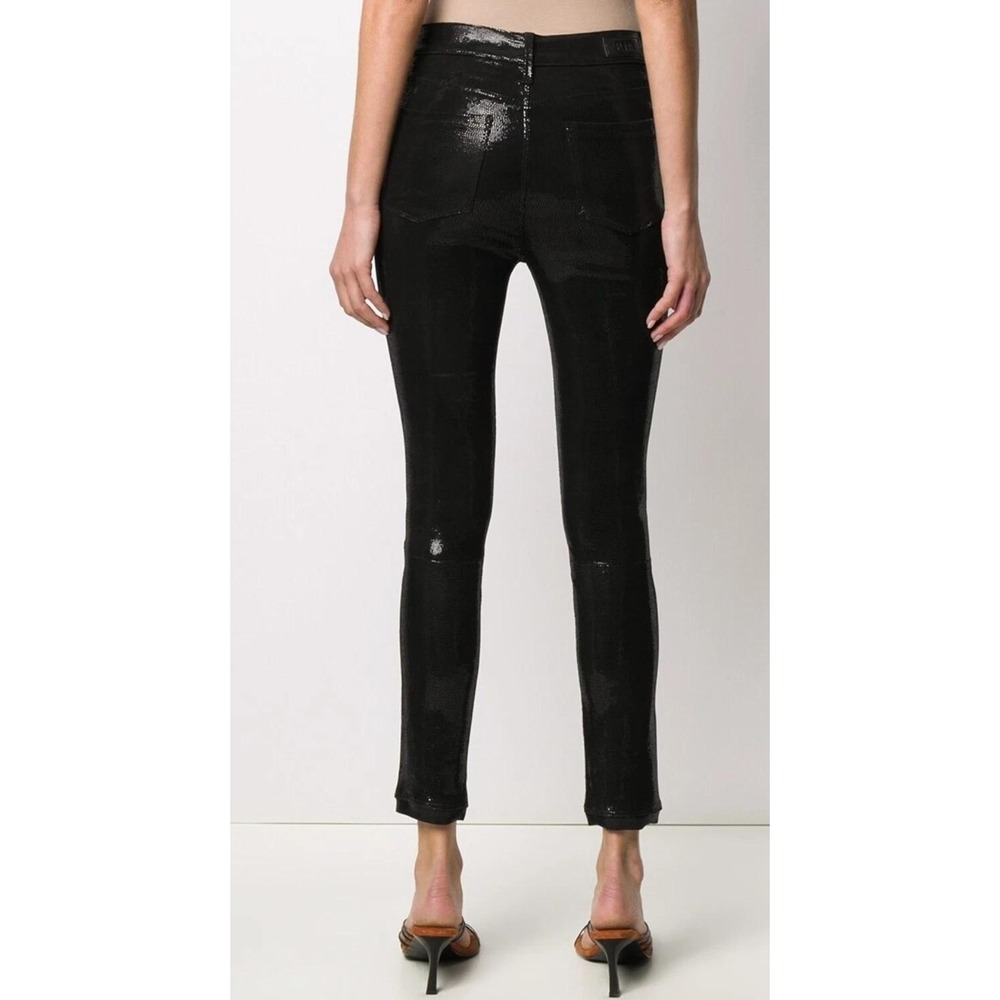 RtA Brand 25in Lambskin Stretchy leather Skinny Pants Jeans Shimmer Shiny EUC